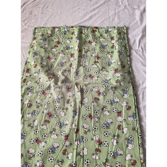 Snoopy Sports-Themed Baby Blanket - Green & Black Reversible - Cartoon Soccer Pr - Picture 3 of 12